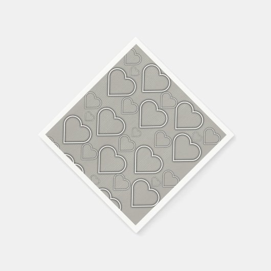 Serviette En Papier Serviettes en papier, coeur gris et blanc (Coin)