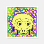 Serviette En Papier Serviettes en papier, Coeurs jaunes moutons (Devant)