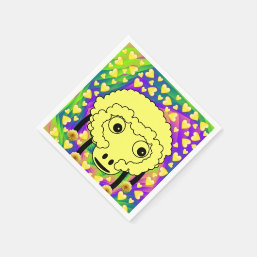 Serviette En Papier Serviettes en papier, Coeurs jaunes moutons (Coin)
