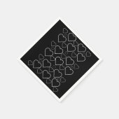 Serviette En Papier Serviettes en papier, Coeurs noir et blanc (Coin)