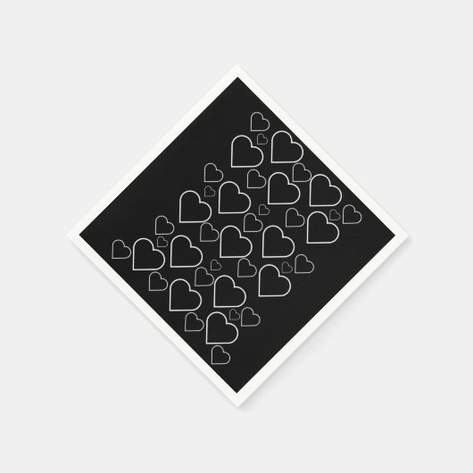 Serviette En Papier Serviettes en papier, Coeurs noir et blanc (Coin)