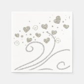 Serviette En Papier Serviettes en papier, Coeurs Or & Argent (Devant)