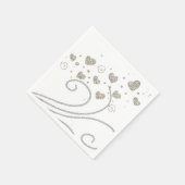 Serviette En Papier Serviettes en papier, Coeurs Or & Argent (Coin)