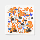 Serviette En Papier Serviettes en papier, Coeurs orange cygne (Devant)