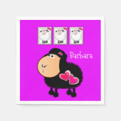 Serviette En Papier Serviettes en papier, Coeurs roses de mouton viole (Devant)