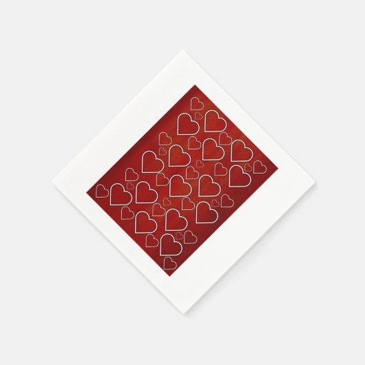 Serviette En Papier Serviettes en papier, Coeurs rouge et blanc (Coin)