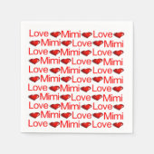Serviette En Papier Serviettes en papier, Coeurs rouges Aimer Mimi (Devant)