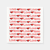 Serviette En Papier Serviettes en papier, Coeurs rouges Aimer Nonno (Devant)