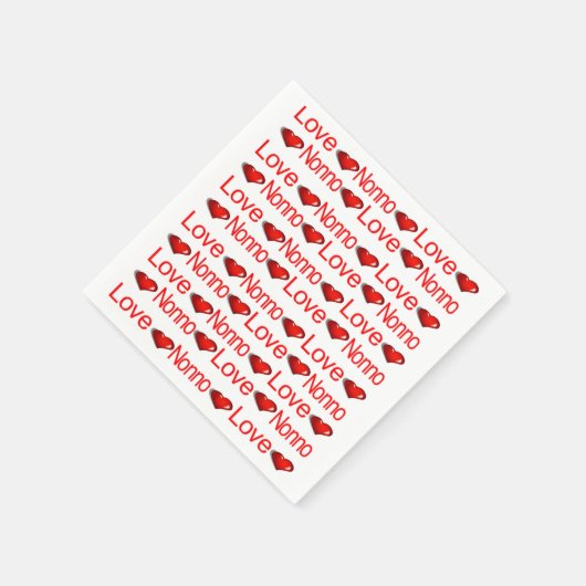 Serviette En Papier Serviettes en papier, Coeurs rouges Aimer Nonno (Coin)