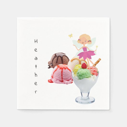 Serviette En Papier Serviettes en papier, Crème glacée aux fées (Devant)