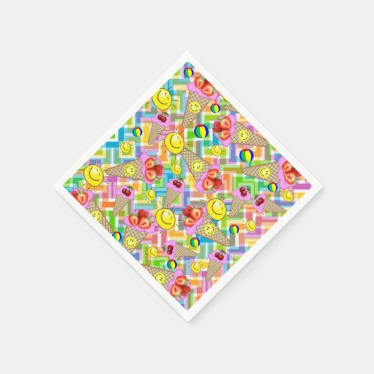 Serviette En Papier Serviettes en papier, crème glacée fraise Sun (Coin)