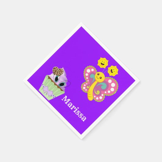 Serviette En Papier Serviettes en papier, Cupcake à papillon (Coin)