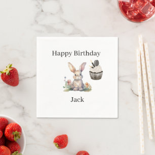 Serviette En Papier Serviettes en papier, Cupcake Floral Lapin Mignon