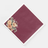Serviette En Papier serviettes en papier, Elégante burgundy fleurie (Coin)