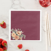 Serviette En Papier serviettes en papier, Elégante burgundy fleurie (En situation)