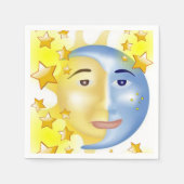 Serviette En Papier Serviettes en papier, étoiles jaunes de Sun Moon (Devant)
