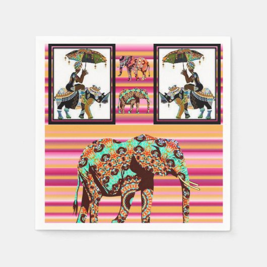 Serviette En Papier serviettes en papier, femmes africaines éléphantes (Devant)