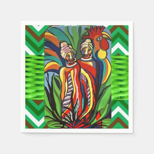 Serviette En Papier Serviettes en papier, femmes africaines vert perro (Devant)