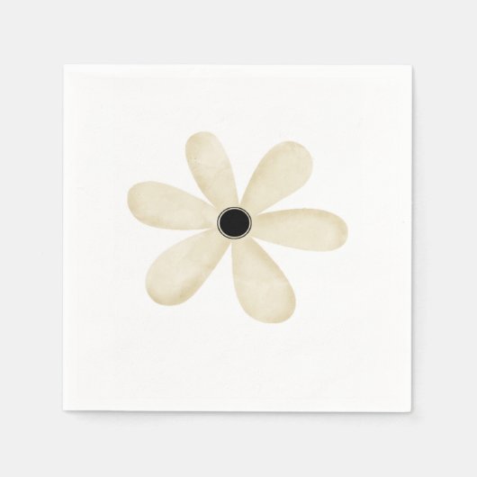 Serviette En Papier Serviettes en papier, Fleur Beige Floral (Devant)