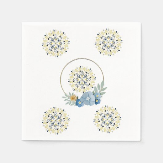 Serviette En Papier Serviettes en papier, fleurs bleues Floral (Devant)