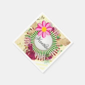 Serviette En Papier Serviettes en papier, Fleurs florales en bande d'o (Coin)