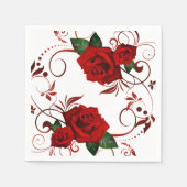 Serviette En Papier Serviettes en papier, Floral Rose rouge (Devant)