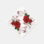 Serviette En Papier Serviettes en papier, Floral Rose rouge (Coin)