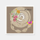 Serviette En Papier Serviettes en papier, Flore beige (Devant)