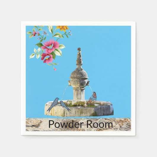 Serviette En Papier Serviettes en papier, Fontaine aux oiseaux floraux (Devant)