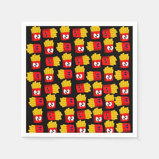 Serviette En Papier Serviettes en papier, frites noires (Devant)