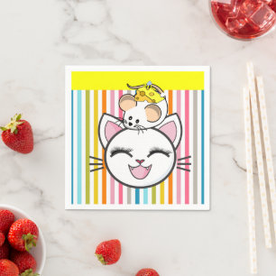 Serviette En Papier Serviettes en papier, fromage à la souris au chat