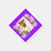 Serviette En Papier Serviettes en papier, Fruit violet Roses roses ros (Coin)