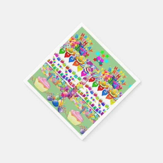 Serviette En Papier Serviettes en papier, gâteaux Joyeux anniversaire (Coin)