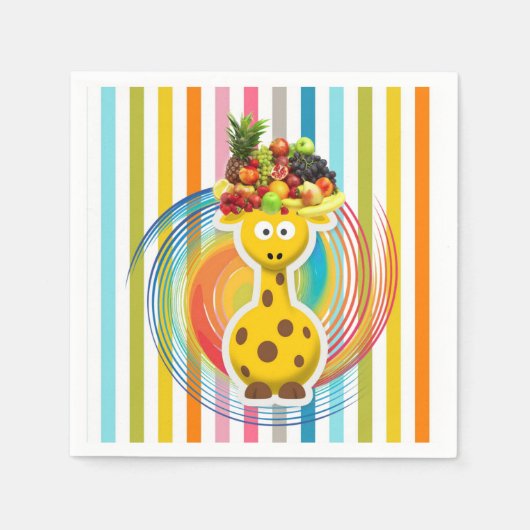 Serviette En Papier Serviettes en papier, Giraffe Fruit (Devant)