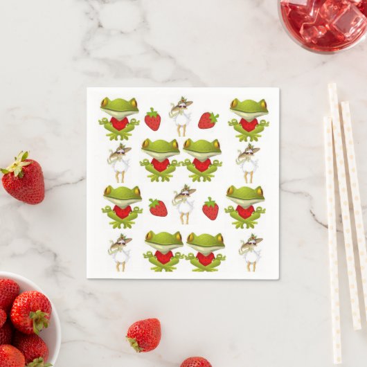 Serviette En Papier Serviettes en papier, Grenouilles Poulet fraise (En situation)