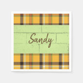 Serviette En Papier Serviettes En Papier, Jaune Plaid (Devant)