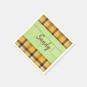 Serviette En Papier Serviettes En Papier, Jaune Plaid (Coin)