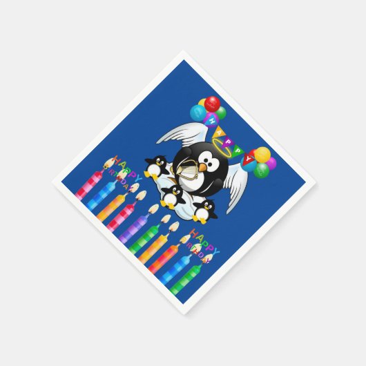 Serviette En Papier serviettes en papier, joyeuses bougies en pingouin (Coin)