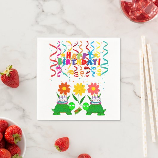 Serviette En Papier Serviettes en papier, Joyeuses tortues Confetti d' (En situation)