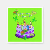 Serviette En Papier Serviettes en papier, joyeuses tortues d'anniversa (Devant)