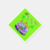 Serviette En Papier Serviettes en papier, joyeuses tortues d'anniversa (Coin)