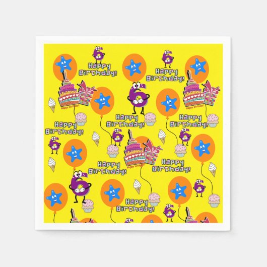 Serviette En Papier Serviettes en papier, Joyeux 6 Ballons d'anniversa (Devant)