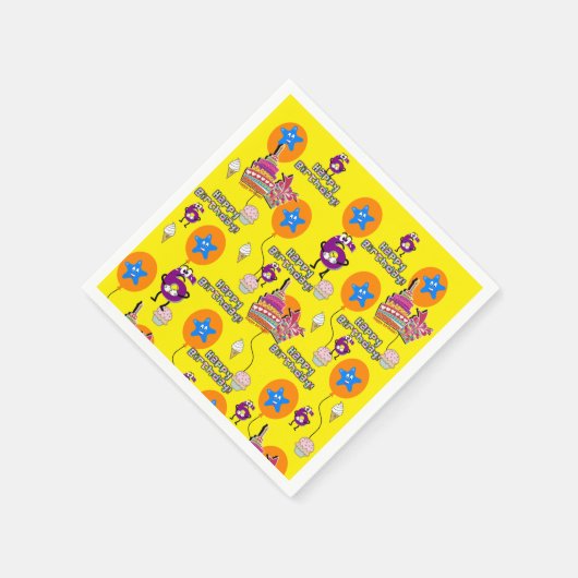 Serviette En Papier Serviettes en papier, Joyeux 6 Ballons d'anniversa (Coin)