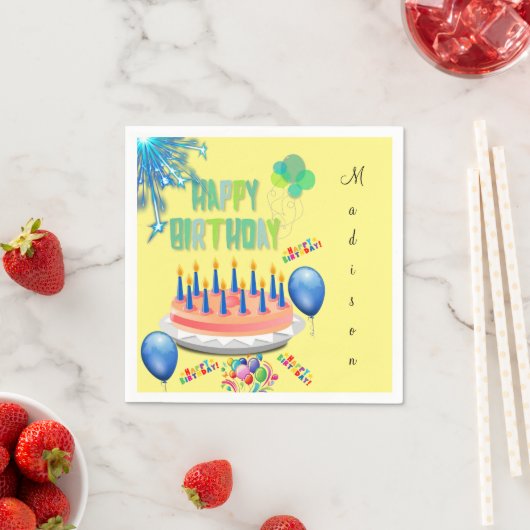 Serviette En Papier Serviettes en papier, Joyeux anniversaire (En situation)