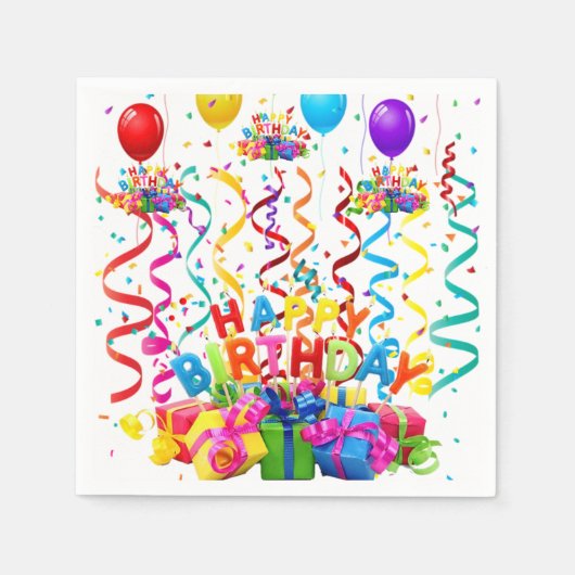 Serviette En Papier Serviettes en papier, Joyeux anniversaire (Devant)