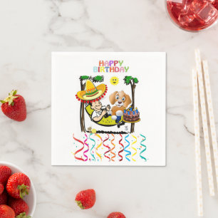 Serviette En Papier Serviettes en papier, Joyeux Anniversaire Confetti