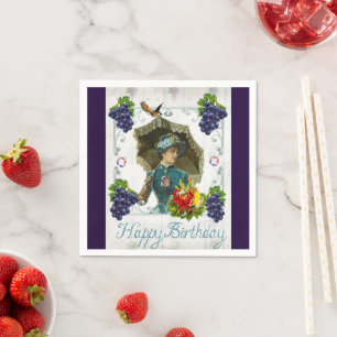 Serviette En Papier Serviettes en papier, Joyeux Anniversaire de raisi