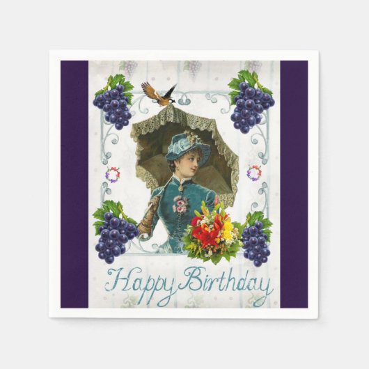 Serviette En Papier Serviettes en papier, Joyeux Anniversaire de raisi (Devant)