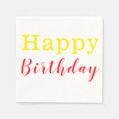 Serviette En Papier Serviettes en papier, Joyeux anniversaire jaune ro (Devant)