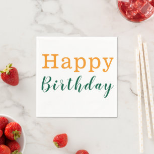 Serviette En Papier Serviettes en papier, Joyeux anniversaire orange v